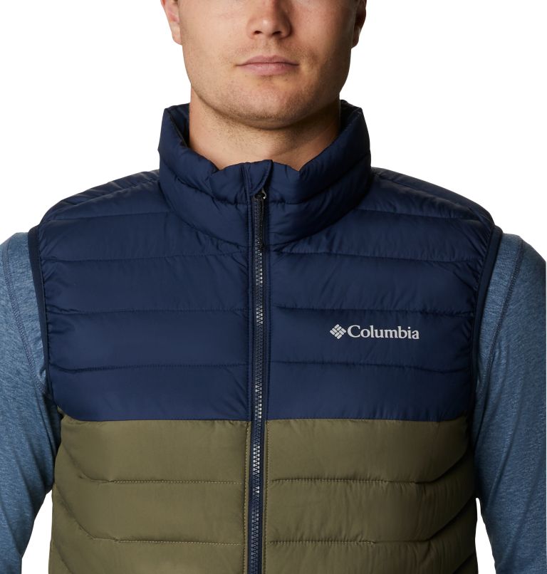 Powder Lite Vest | 397 | M, Color: Stone Green, Collegiate Navy, image 4