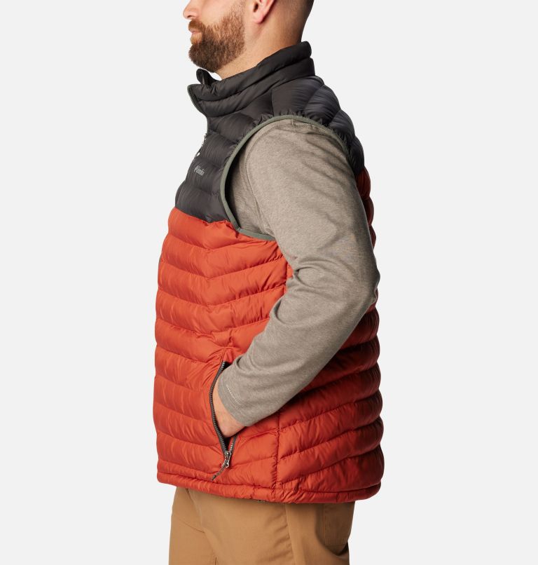 Men's Powder Lite Insulated Vest - Extended Size, Color: Warp Red, Shark, image 3