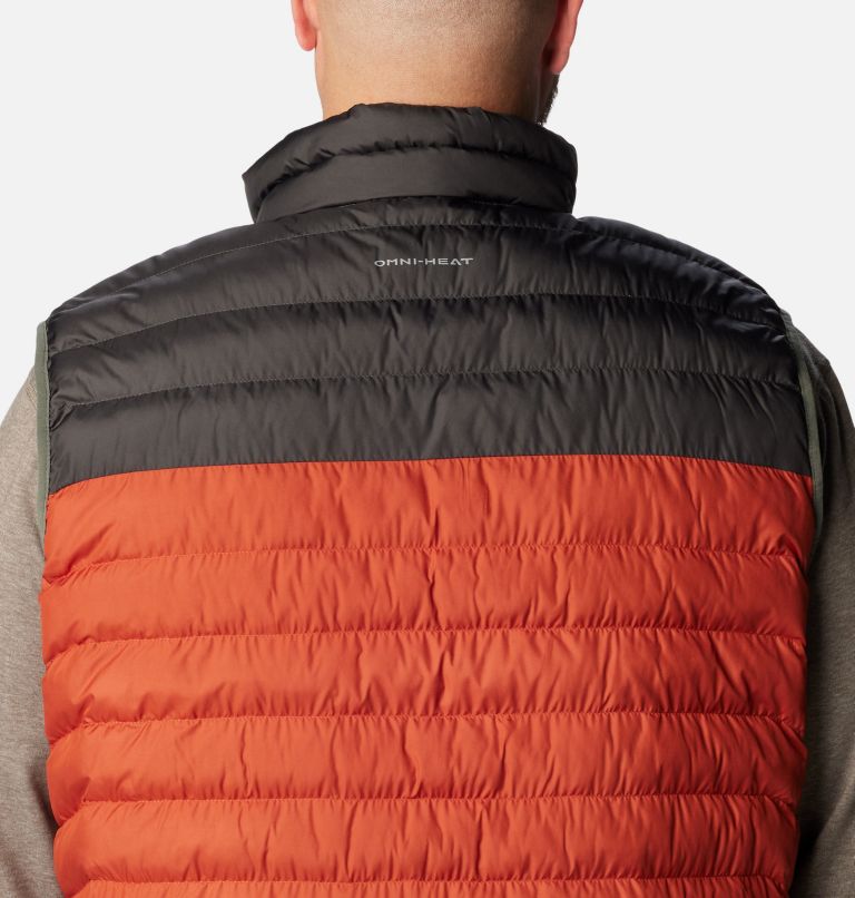 Men's Powder Lite Insulated Vest - Extended Size, Color: Warp Red, Shark, image 7