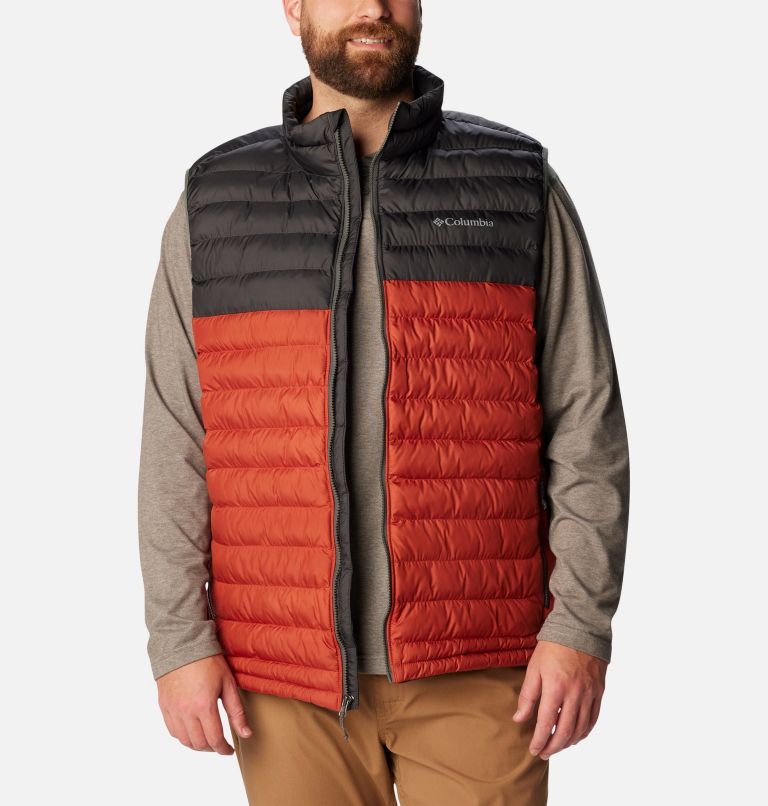 Men's Powder Lite Insulated Vest - Extended Size, Color: Warp Red, Shark, image 9