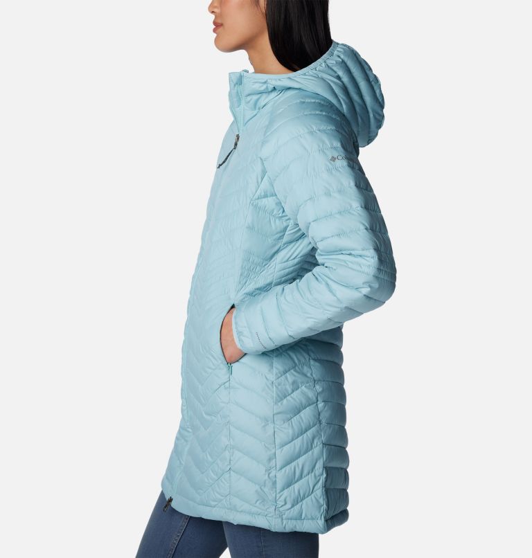Women's Powder Lite Mid Jacket, Color: Aqua Haze, image 3