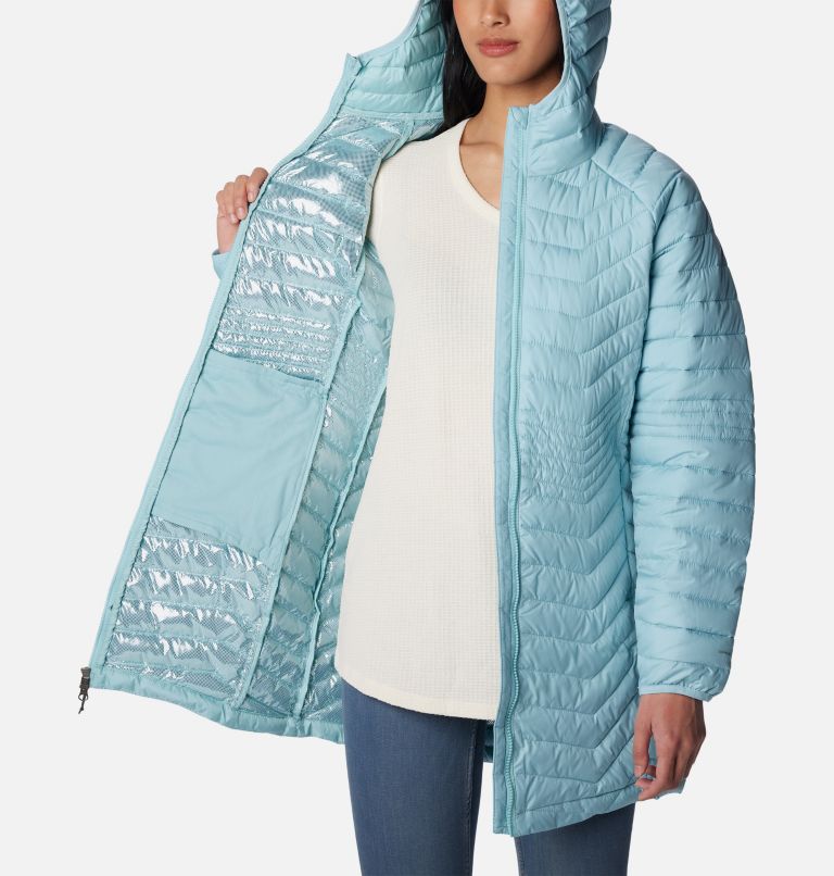 Thumbnail: Women's Powder Lite Mid Jacket, Color: Aqua Haze, image 5