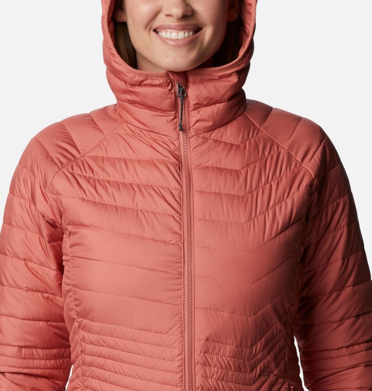 Women's Powder Lite Mid Insulated Jacket, Color: Dark Coral, image 4