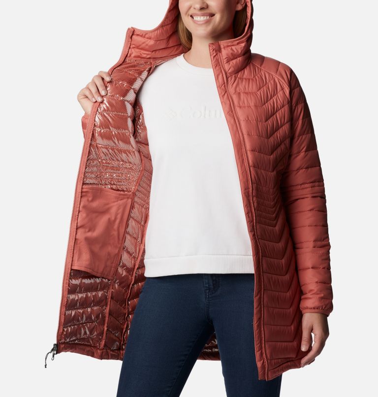 Thumbnail: Women's Powder Lite Mid Jacket, Color: Dark Coral, image 5
