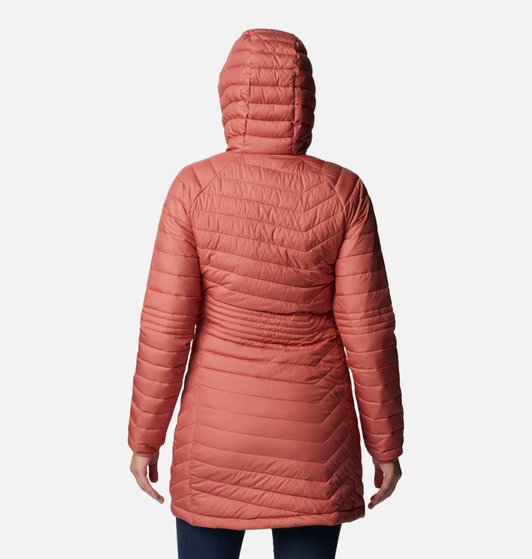 Women's Powder Lite Mid Jacket, Color: Dark Coral, image 2