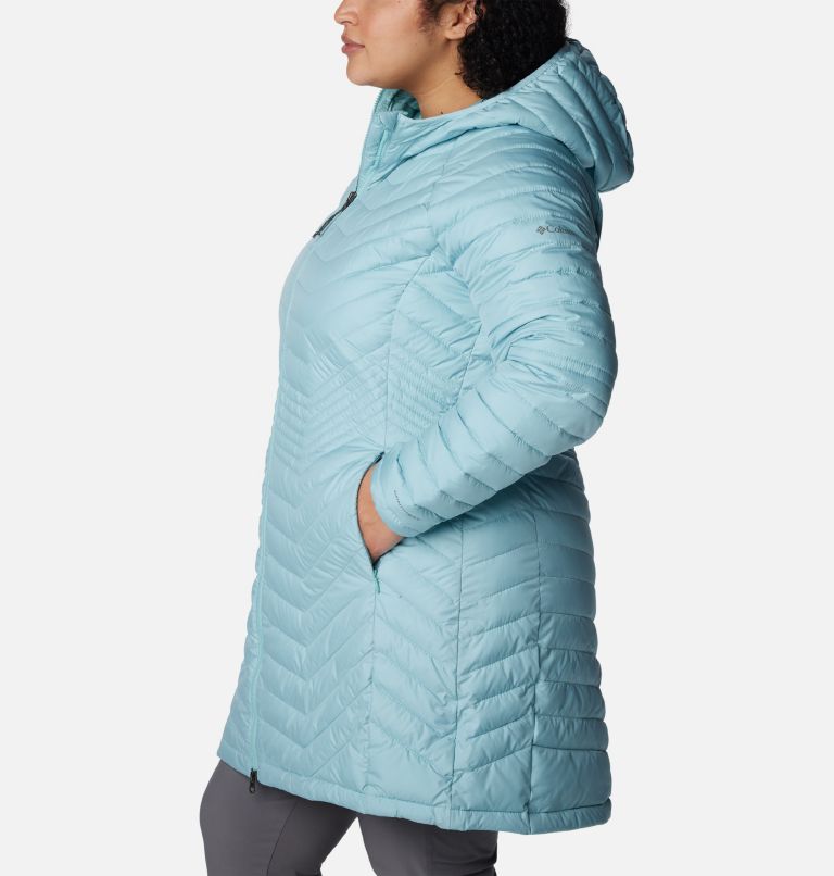 Women’s Powder Lite Mid Jacket - Plus Size, Color: Aqua Haze, image 3