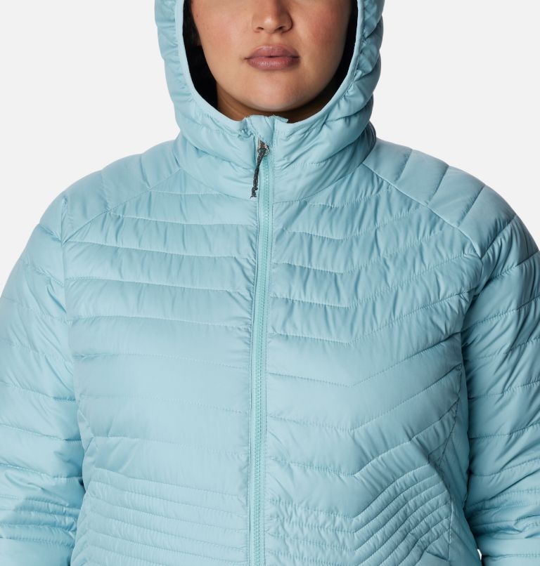 Women’s Powder Lite Mid Jacket - Plus Size, Color: Aqua Haze, image 4