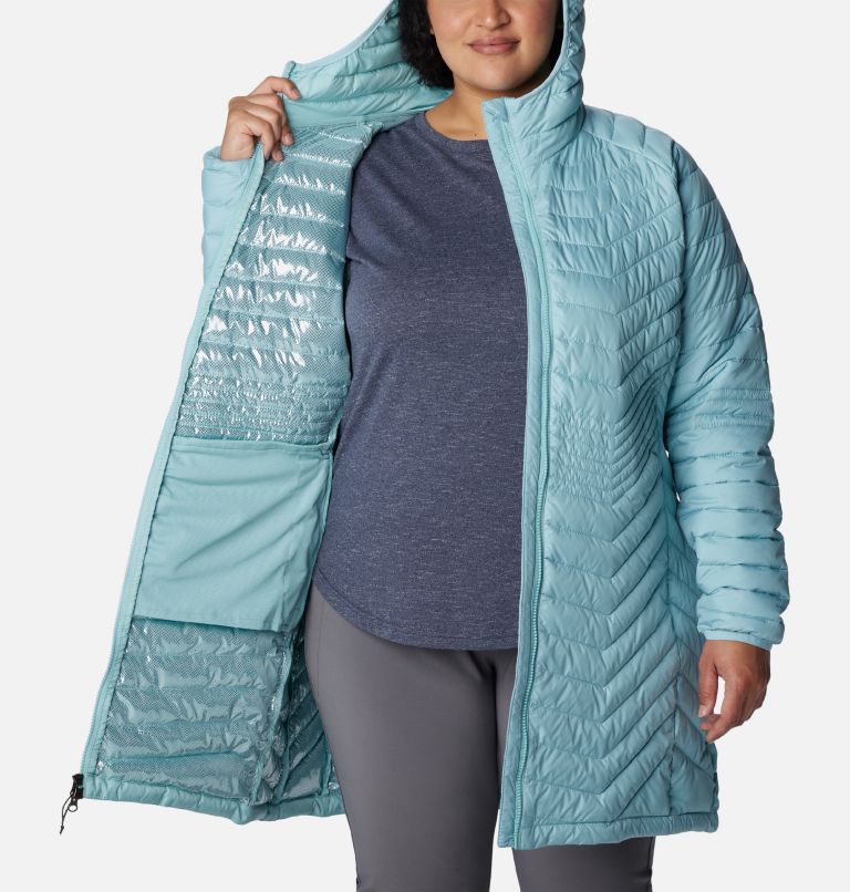 Women’s Powder Lite Mid Jacket - Plus Size, Color: Aqua Haze, image 5