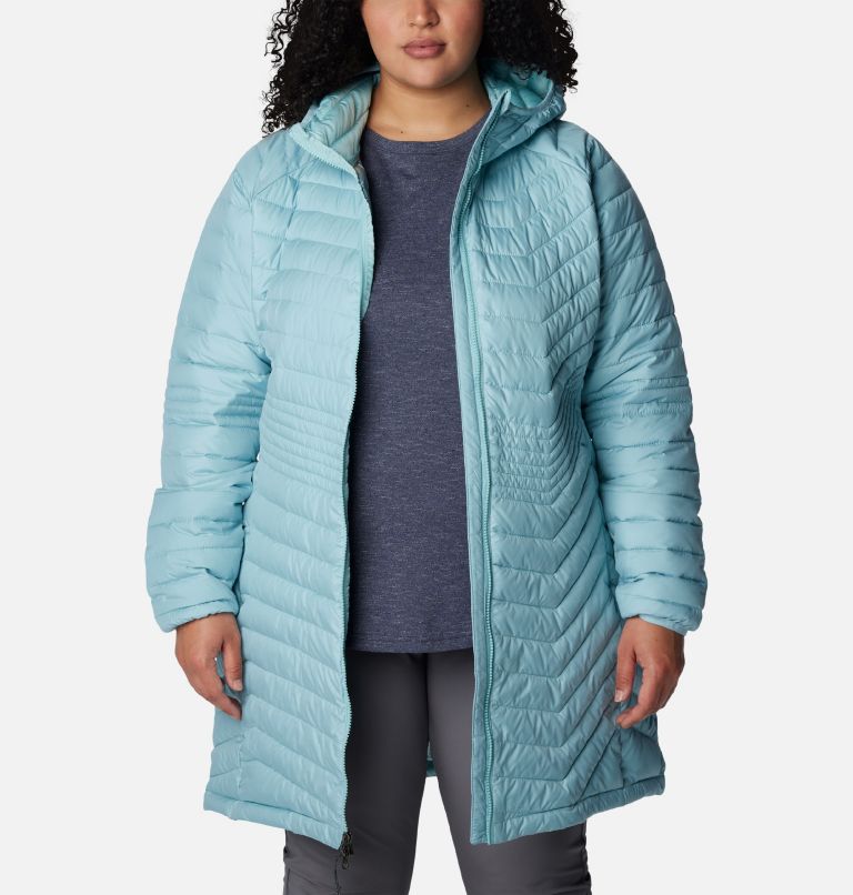 Women’s Powder Lite Mid Jacket - Plus Size, Color: Aqua Haze, image 7