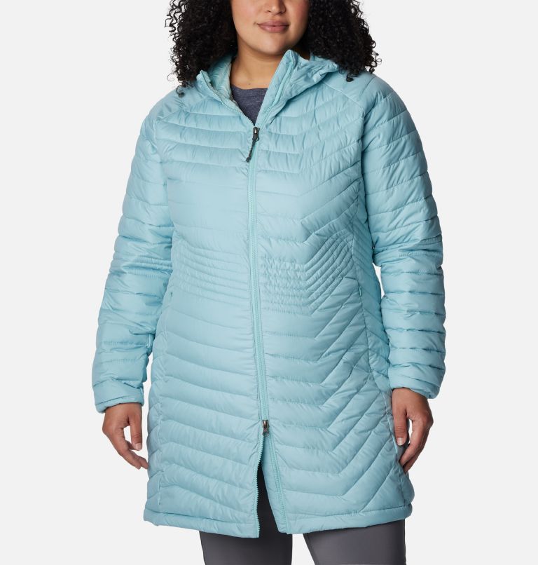Thumbnail: Women’s Powder Lite Mid Jacket - Plus Size, Color: Aqua Haze, image 1