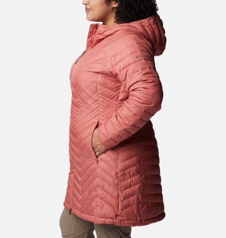 Thumbnail: Women’s Powder Lite Mid Jacket - Plus Size, Color: Dark Coral, image 3