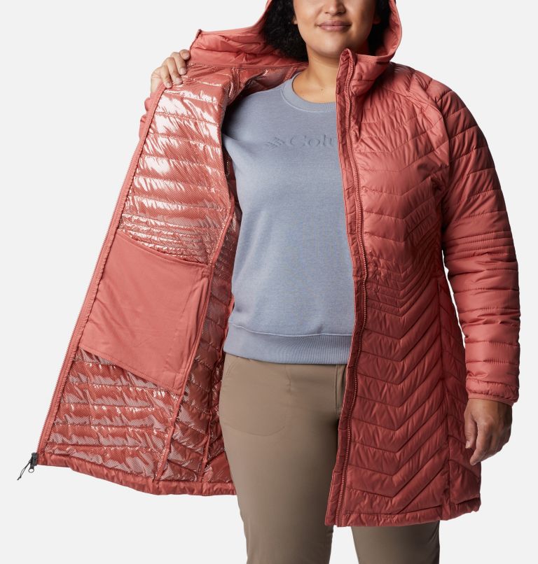 Thumbnail: Women’s Powder Lite Mid Jacket - Plus Size, Color: Dark Coral, image 5