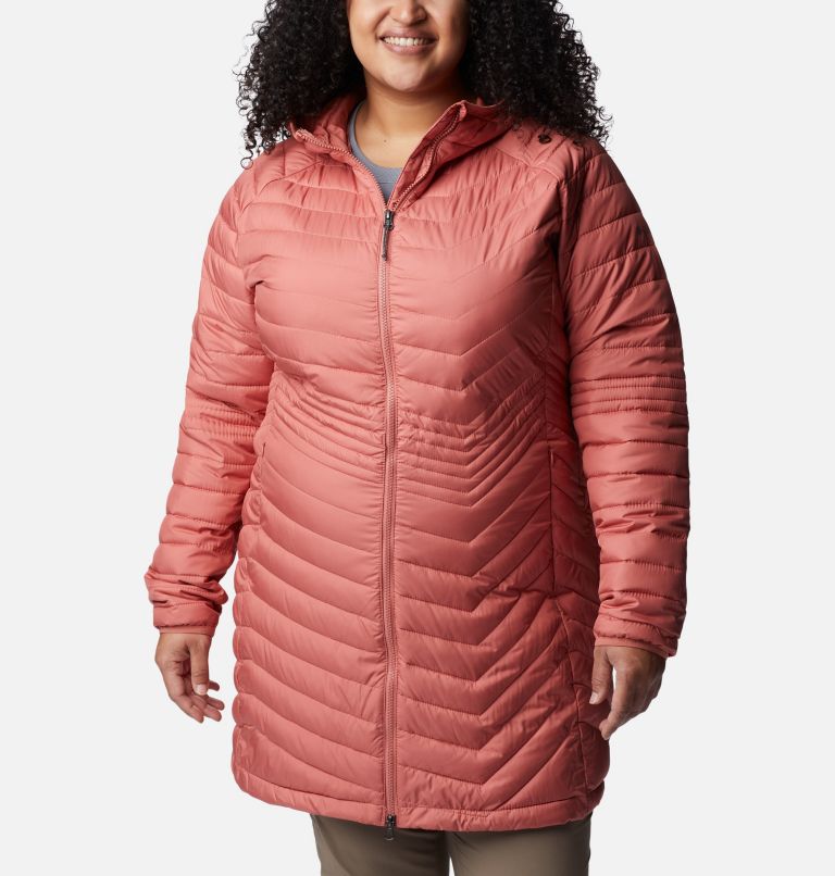 Thumbnail: Women’s Powder Lite Mid Jacket - Plus Size, Color: Dark Coral, image 1