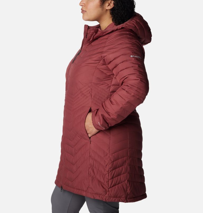 Thumbnail: Women’s Powder Lite Mid Jacket - Plus Size, Color: Beetroot, image 3