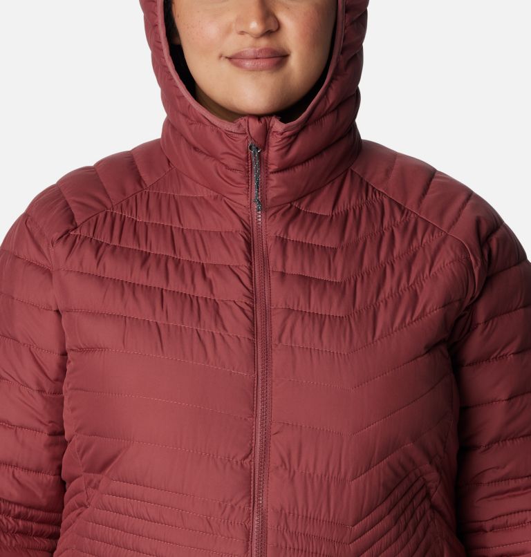 Thumbnail: Women’s Powder Lite Mid Jacket - Plus Size, Color: Beetroot, image 4