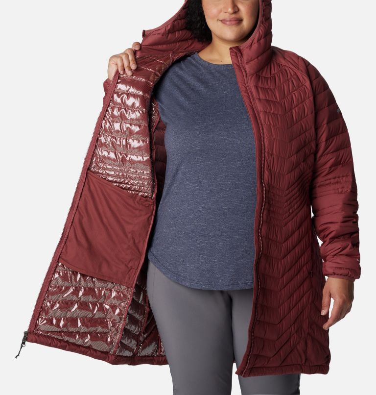 Thumbnail: Women’s Powder Lite Mid Jacket - Plus Size, Color: Beetroot, image 5