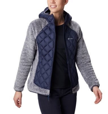 Veste Polaire Techy Hybrid&trade; Femme Techy Hybrid&trade; Fleece | 602 | XS, Nocturnal, White Stripe, front