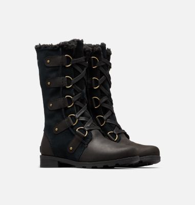 sorel black lace up boots