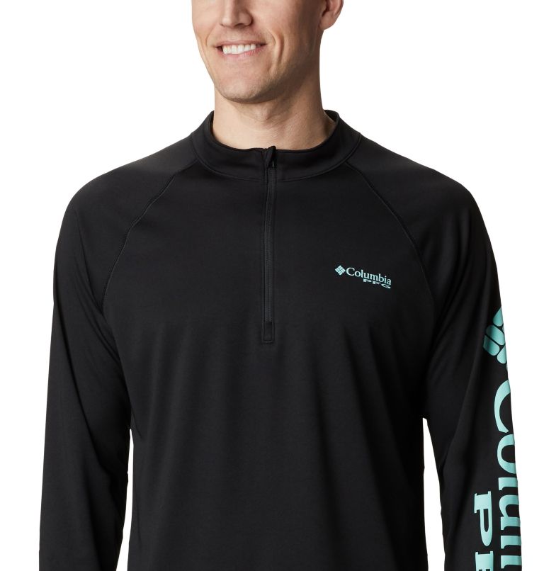 Men’s PFG Terminal Tackle 1/4 Zip Pullover, Color: Black, image 4