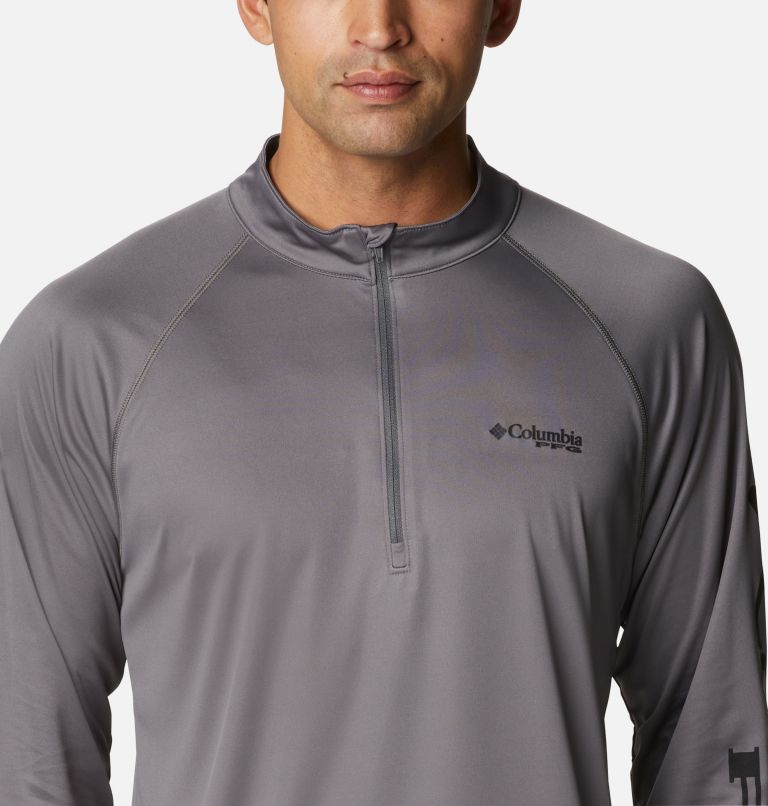 Men’s PFG Terminal Tackle 1/4 Zip Pullover, Color: City Grey, Black Logo, image 4