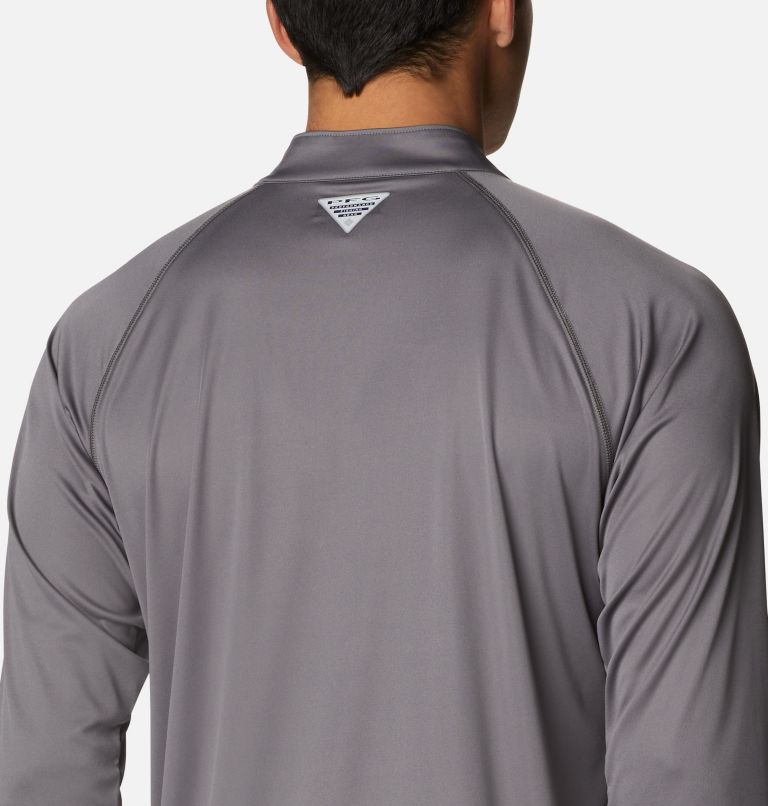 Men’s PFG Terminal Tackle 1/4 Zip Pullover, Color: City Grey, Black Logo, image 5