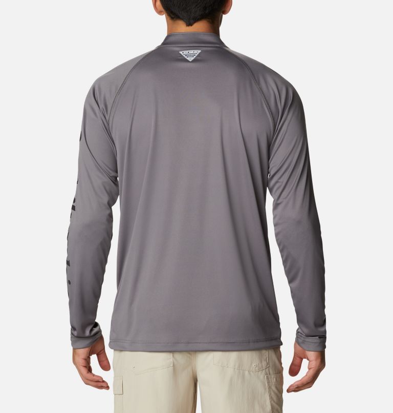 Men’s PFG Terminal Tackle 1/4 Zip Pullover, Color: City Grey, Black Logo, image 2