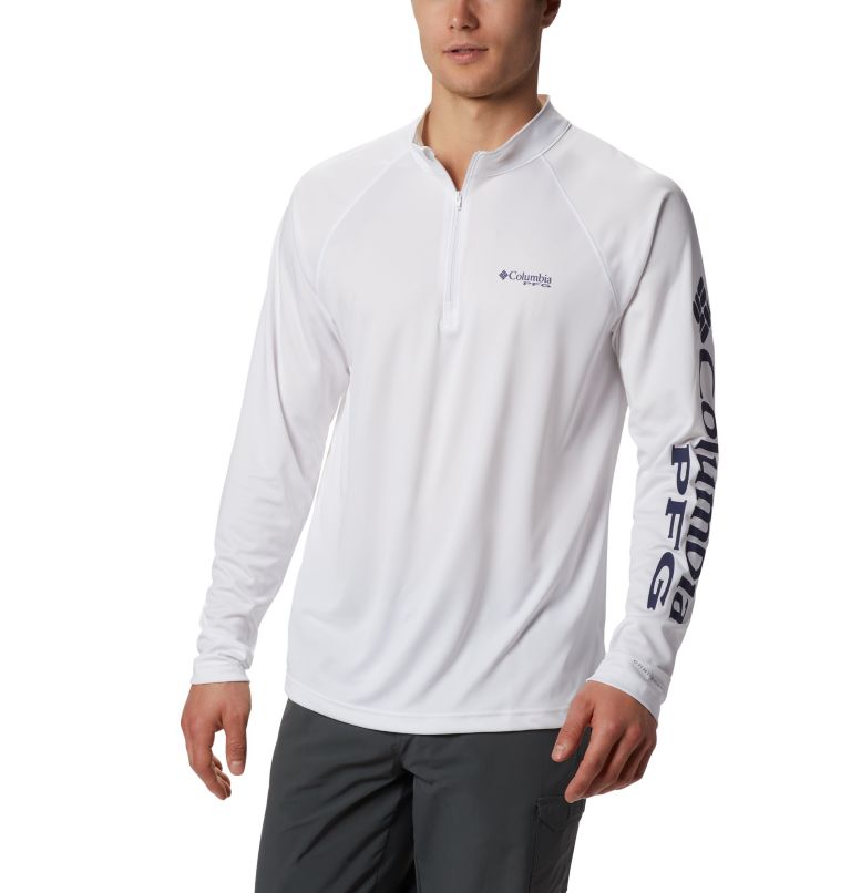Men’s PFG Terminal Tackle 1/4 Zip Pullover, Color: White, Nightshade, image 1
