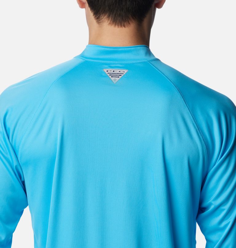 Men’s PFG Terminal Tackle 1/4 Zip Pullover, Color: Riptide, City Grey Logo, image 5