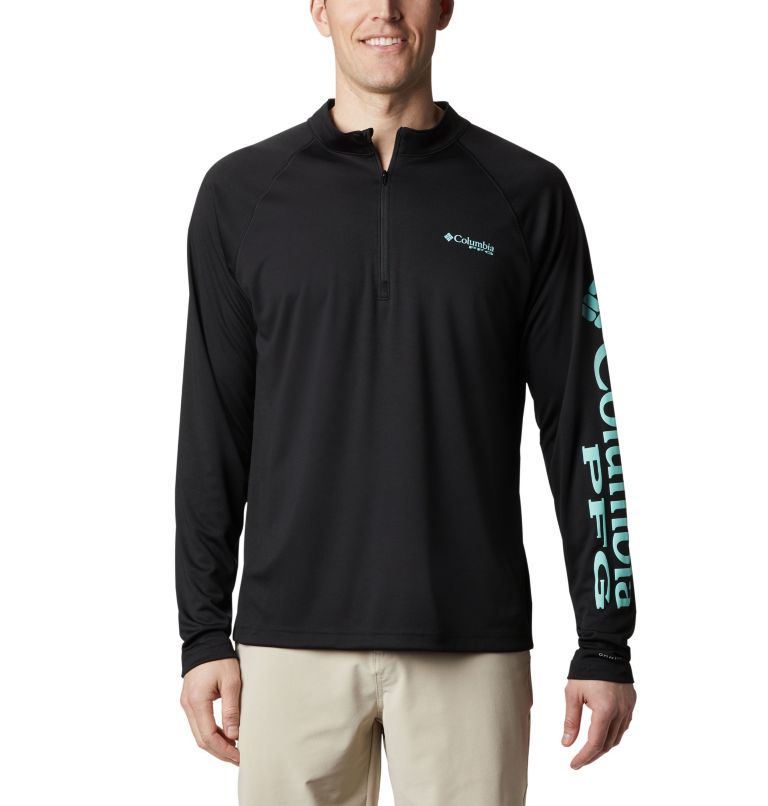 Men’s PFG Terminal Tackle 1/4 Zip Pullover - Tall, Color: Black, image 1