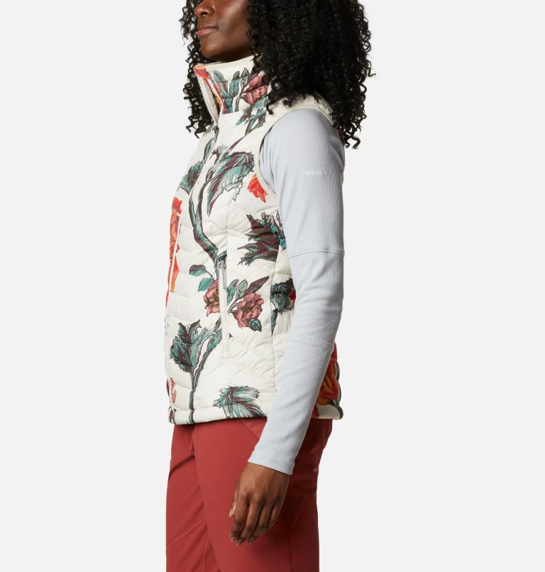 Women's Powder Lite Insulated Vest - 2023 COLLECTION, Color: Chalk Botanica Print, image 3
