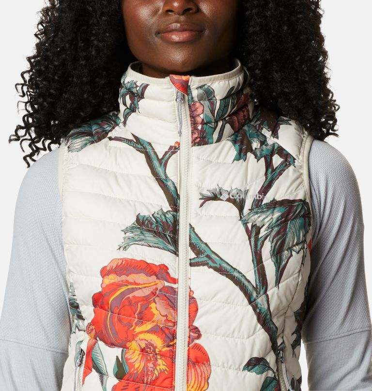 Women's Powder Lite Insulated Vest - 2023 COLLECTION, Color: Chalk Botanica Print, image 4