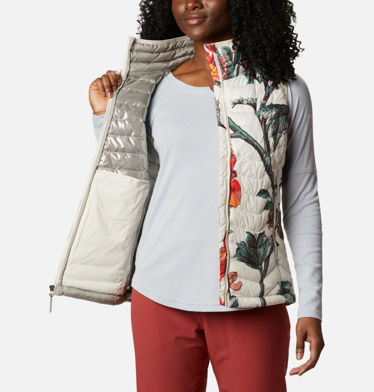 Women's Powder Lite Insulated Vest - 2023 COLLECTION, Color: Chalk Botanica Print, image 5