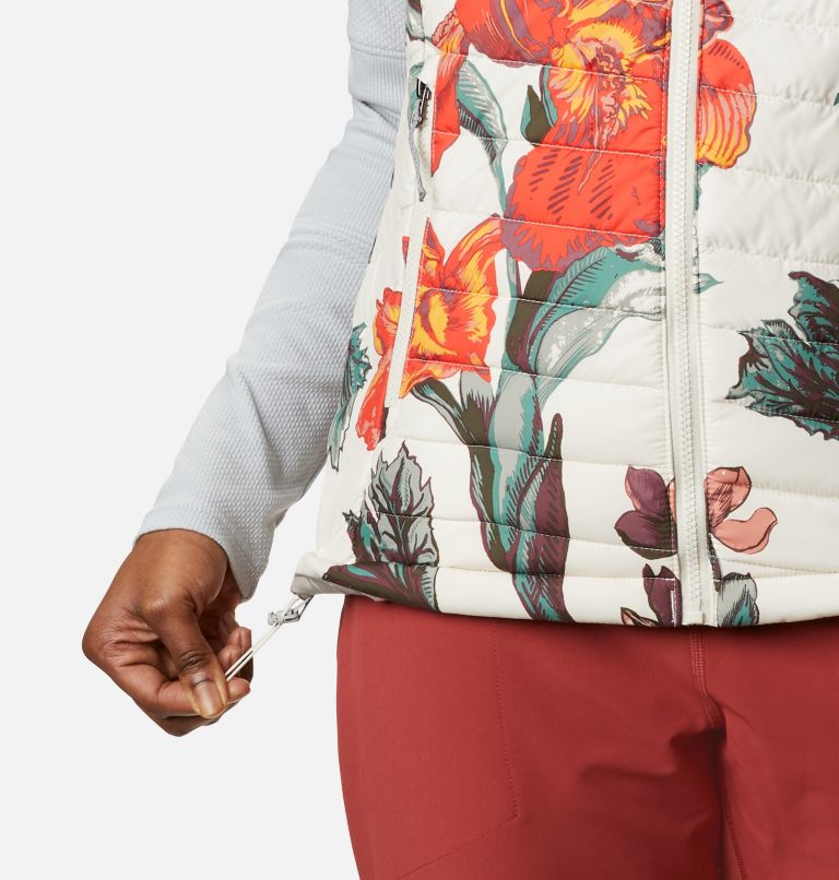 Women's Powder Lite Insulated Vest - 2023 COLLECTION, Color: Chalk Botanica Print, image 6
