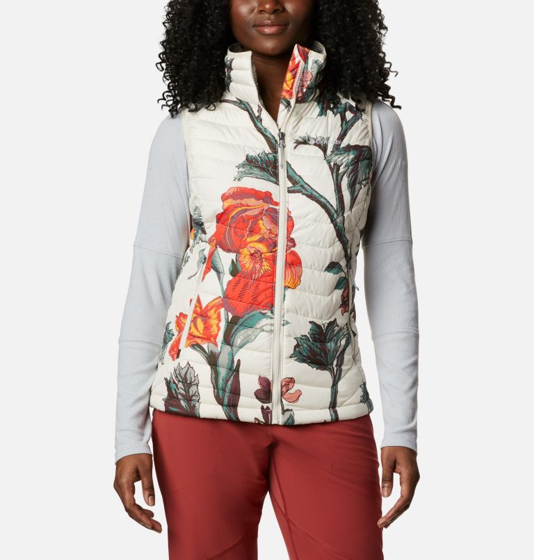 Women's Powder Lite Insulated Vest - 2023 COLLECTION, Color: Chalk Botanica Print, image 1