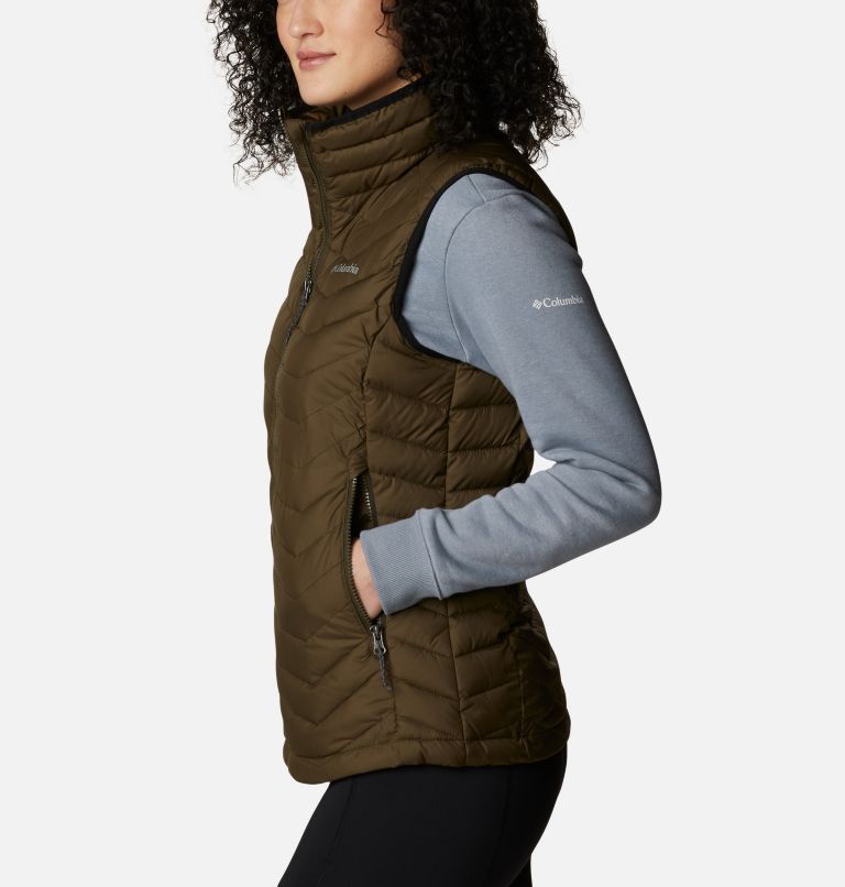Women's Powder Lite Insulated Vest, Color: Olive Green, image 3