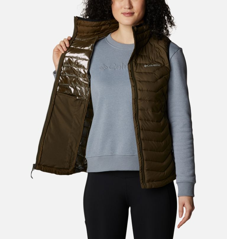 Women's Powder Lite Insulated Vest, Color: Olive Green, image 5
