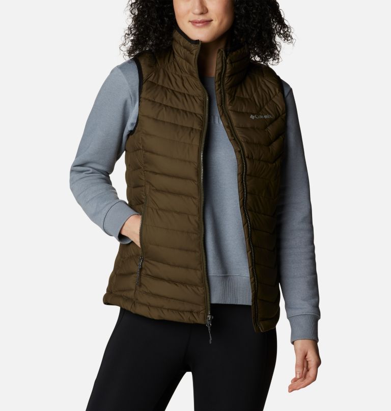 Women's Powder Lite Insulated Vest, Color: Olive Green, image 8