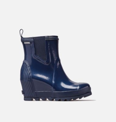 sorel blue wedge boots