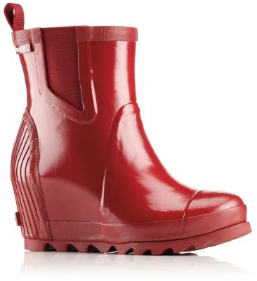 sorel red wedge boots