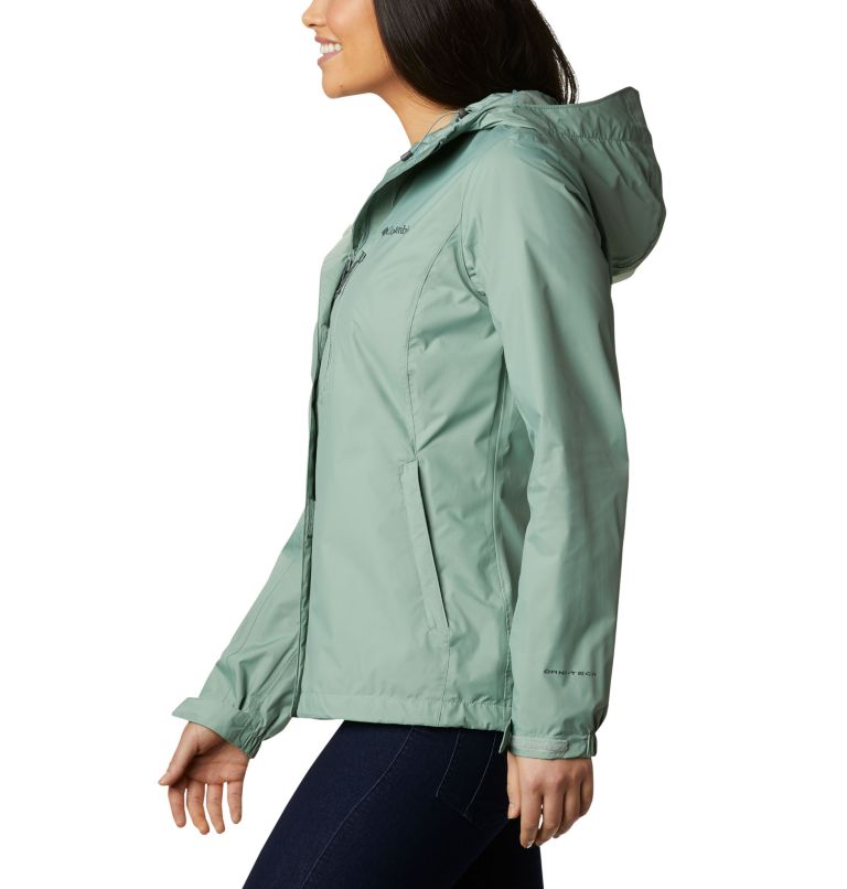 Women's Pouring Adventure II Waterproof Walking Jacket, Color: Light Lichen, image 3