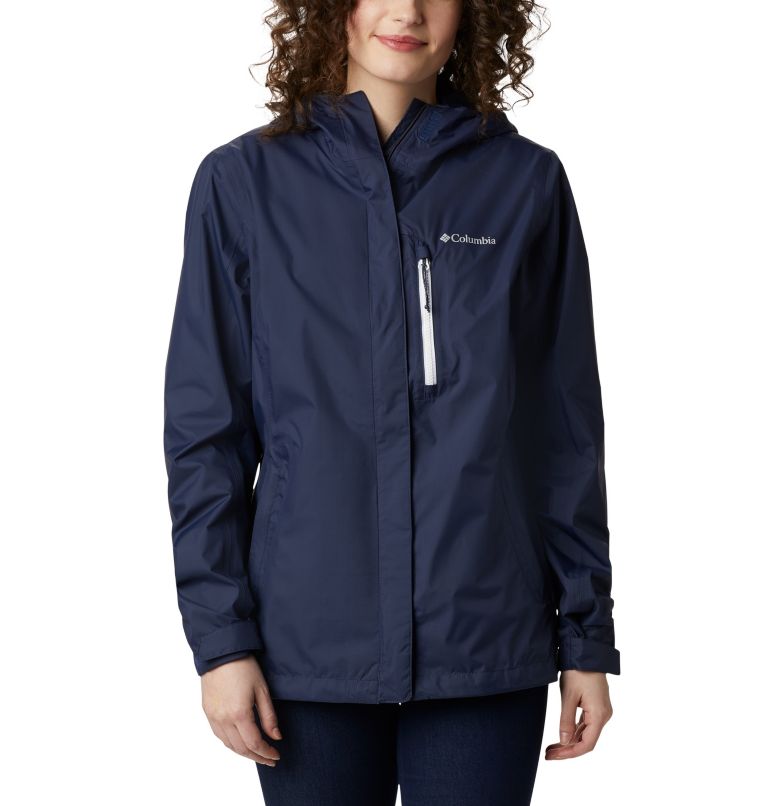 Women's Pouring Adventure II Jacket, Color: Nocturnal, White Zip, image 1