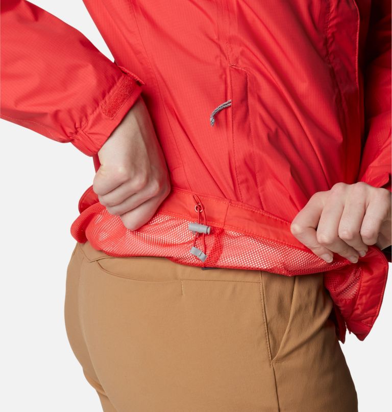 Women's Pouring Adventure II Waterproof Walking Jacket, Color: Red Hibiscus, image 6