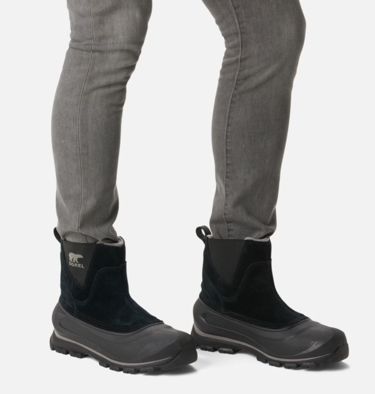 Mens black pull outlet on boots