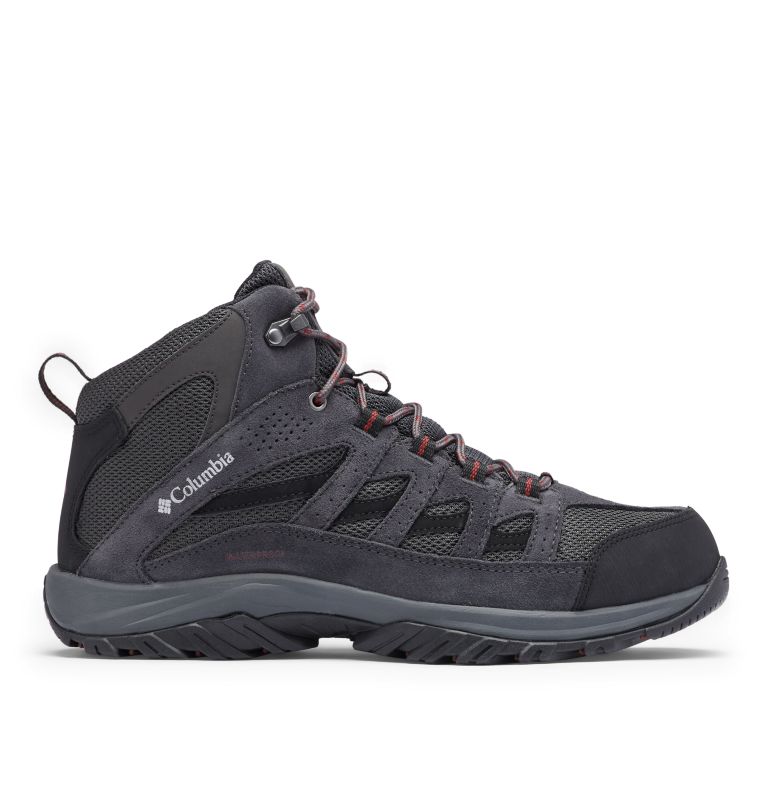 Men's Crestwood Mid Waterproof Hiking Boot, Color: Dark Grey, Deep Rust, image 1