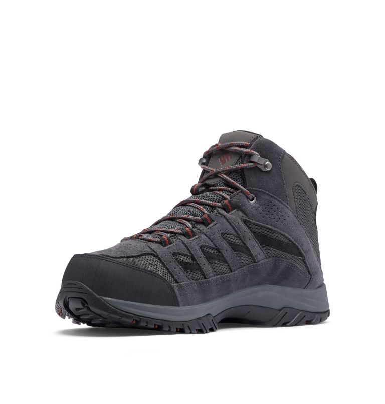 Thumbnail: Men's Crestwood Mid Waterproof Hiking Boot, Color: Dark Grey, Deep Rust, image 6