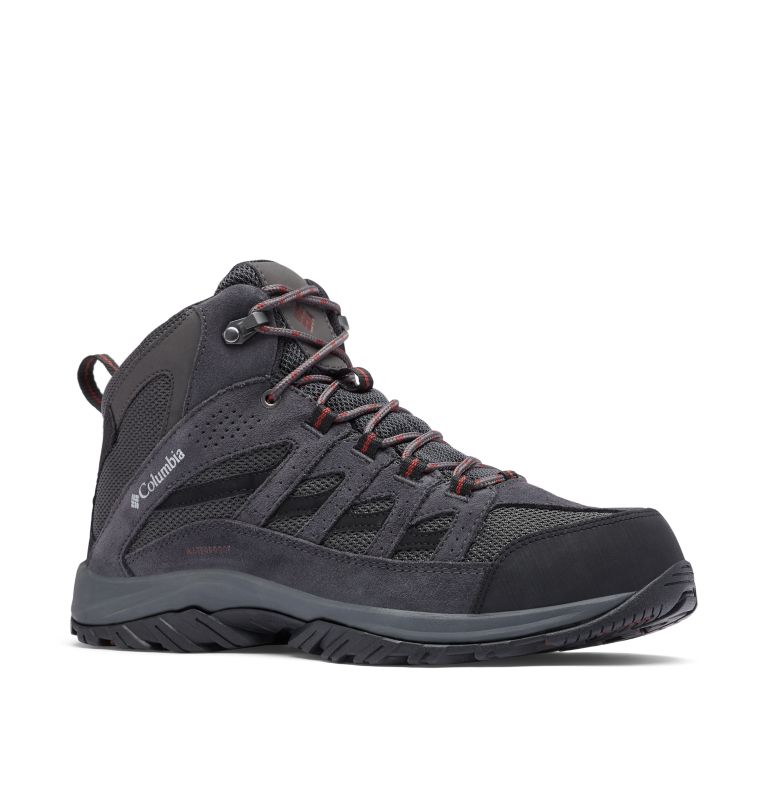 Thumbnail: Men's Crestwood Mid Waterproof Hiking Boot - Wide, Color: Dark Grey, Deep Rust, image 2