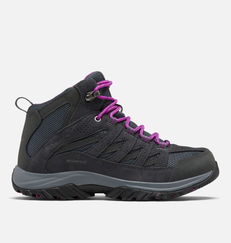 Women's Crestwood Mid Waterproof Hiking Boot, Color: Graphite, Bright Plum, image 1