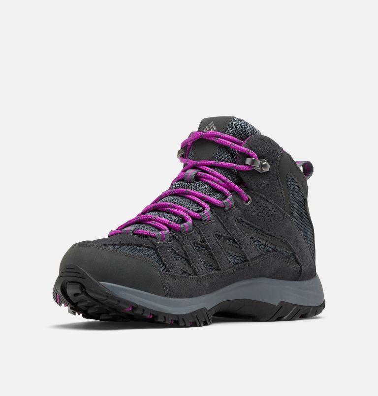 Women's Crestwood Mid Waterproof Hiking Boot, Color: Graphite, Bright Plum