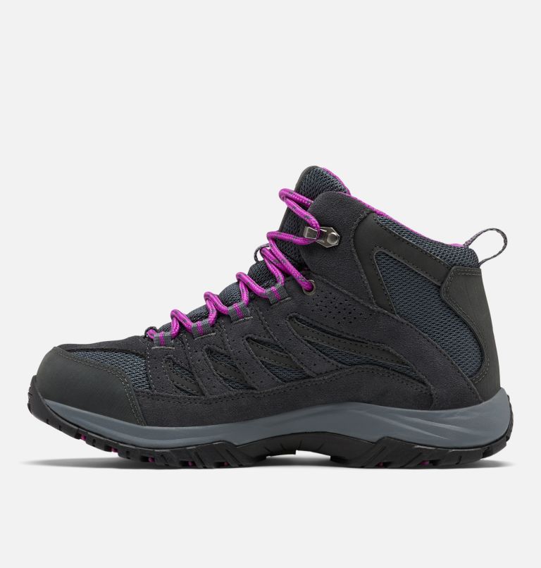 Women's Crestwood Mid Waterproof Hiking Boot, Color: Graphite, Bright Plum, image 5