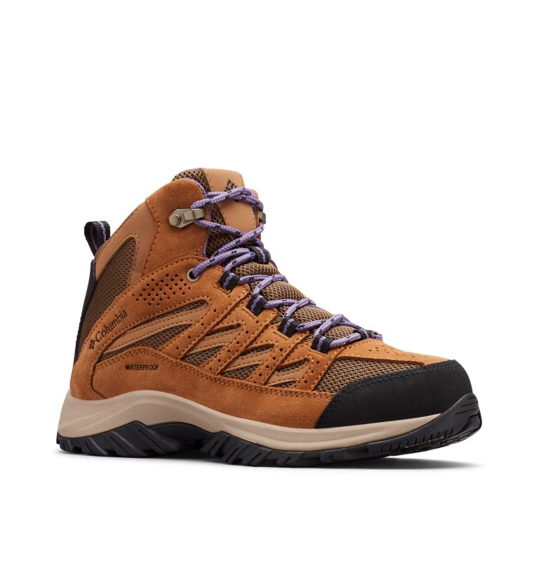 Women's Crestwood Mid Waterproof Hiking Boot, Color: Dark Truffle, Plum Purple, image 2